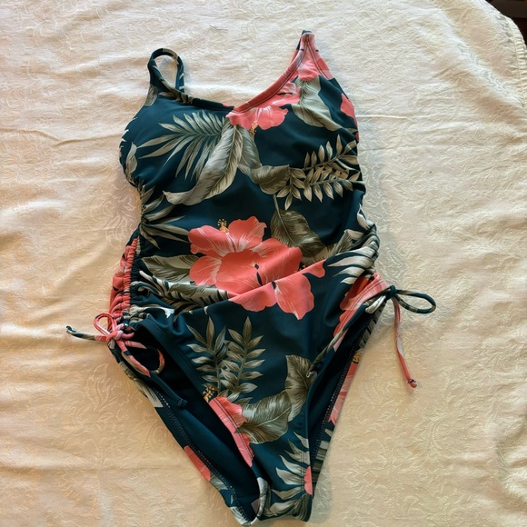 NWT Kona Sol Side Tie Floral One Piece Bathing Suit, Size XS - Picture 4 of 9